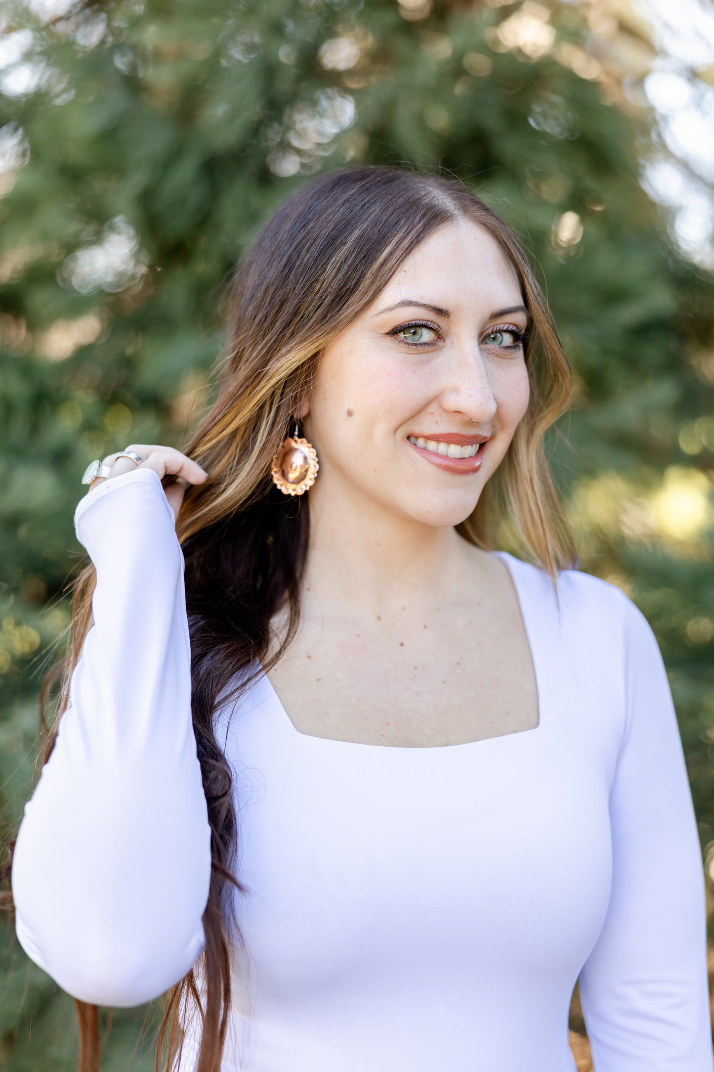 Handmade Copper Concho Earrings