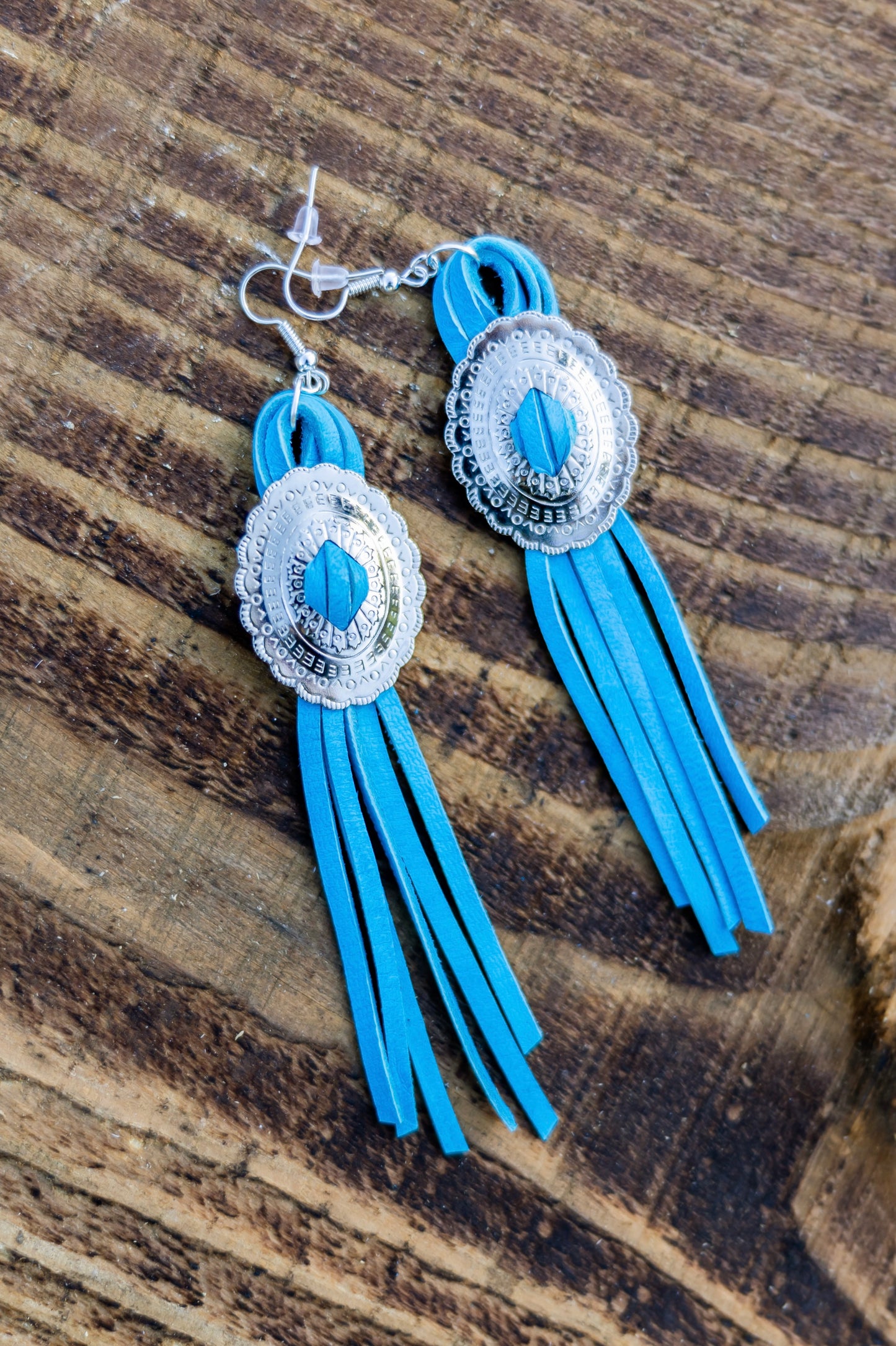 Silver Concho Fringe Earrings