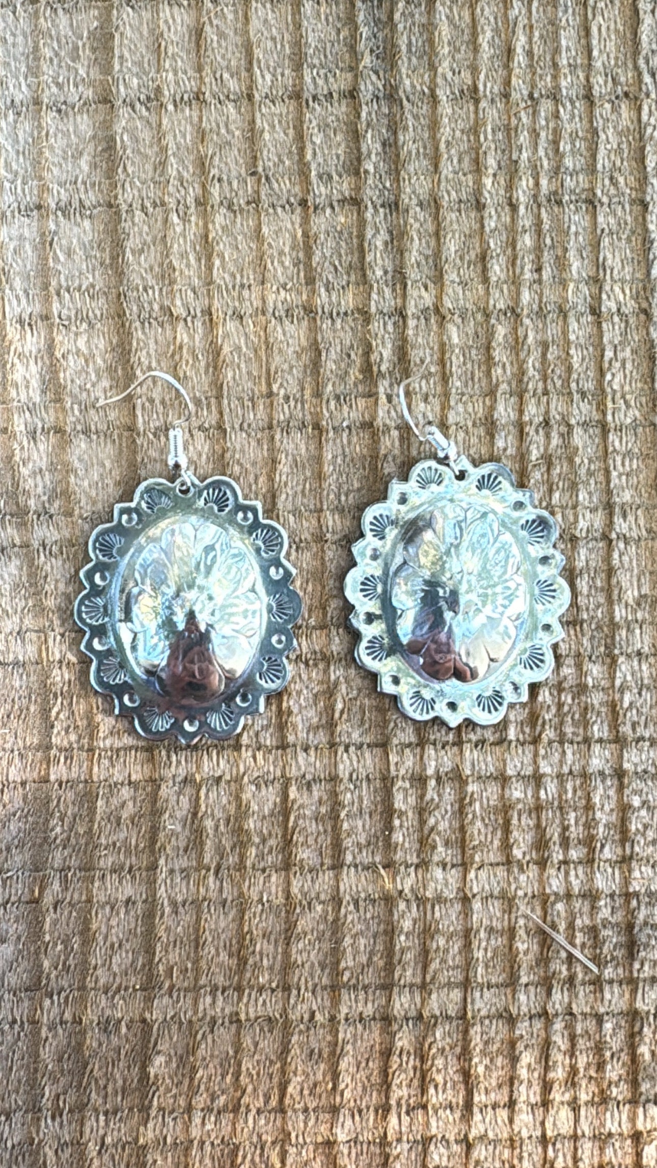 Handmade Silver Concho Earrings