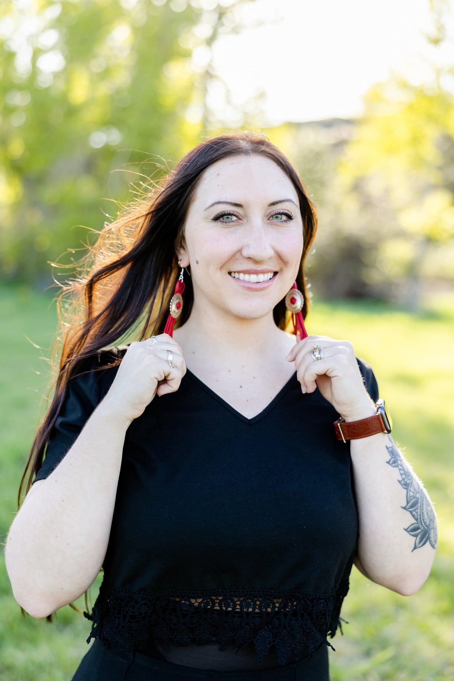 Silver Concho Fringe Earrings