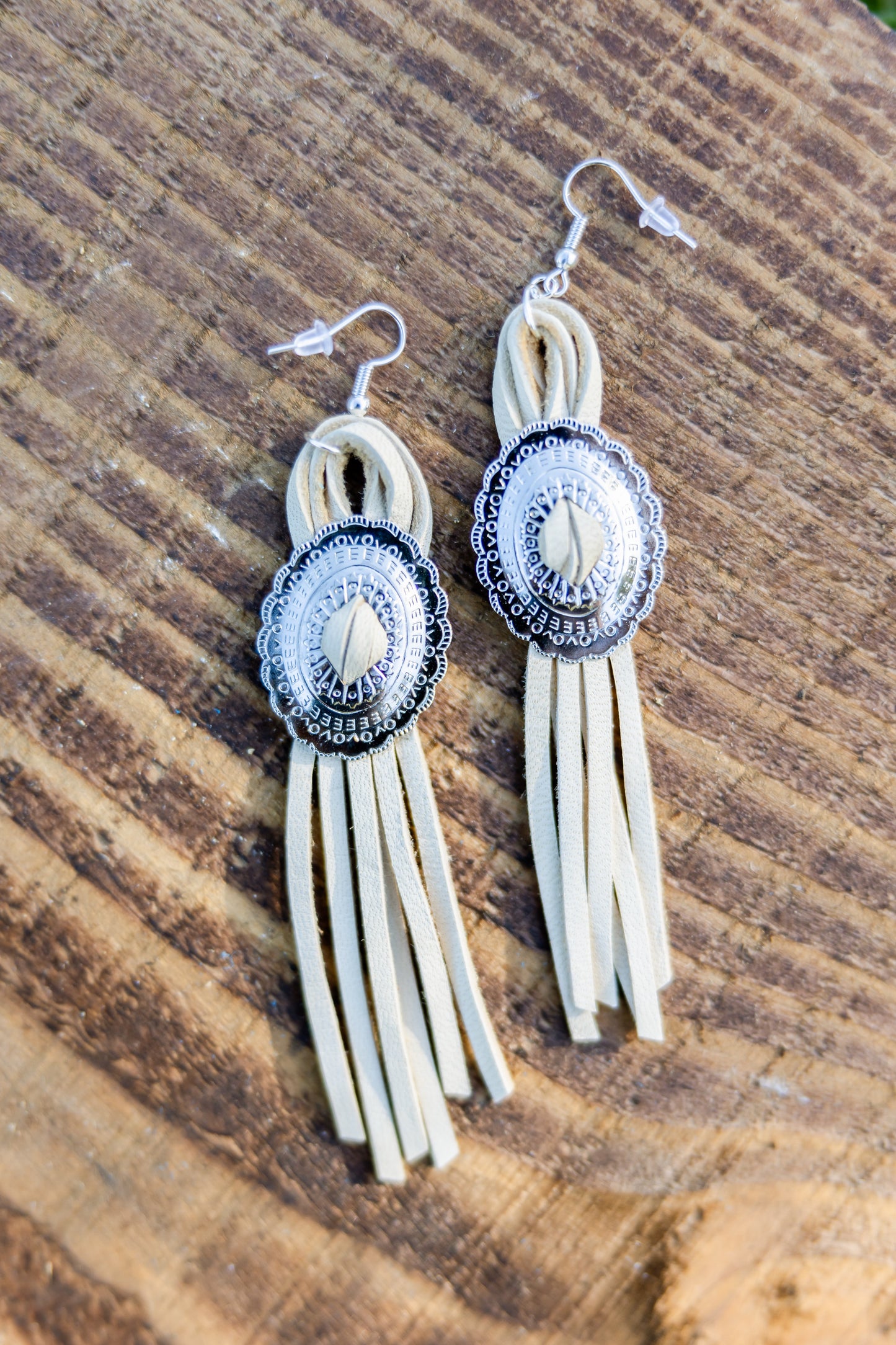 Silver Concho Fringe Earrings