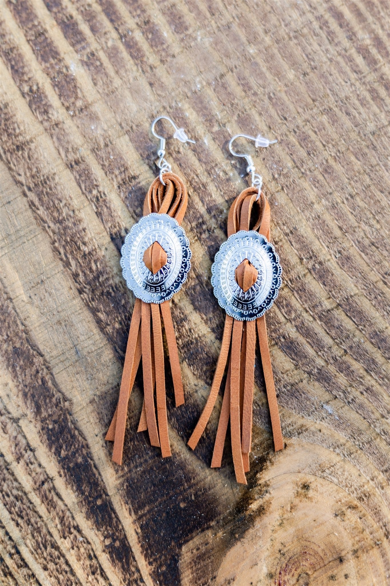 Silver Concho Fringe Earrings