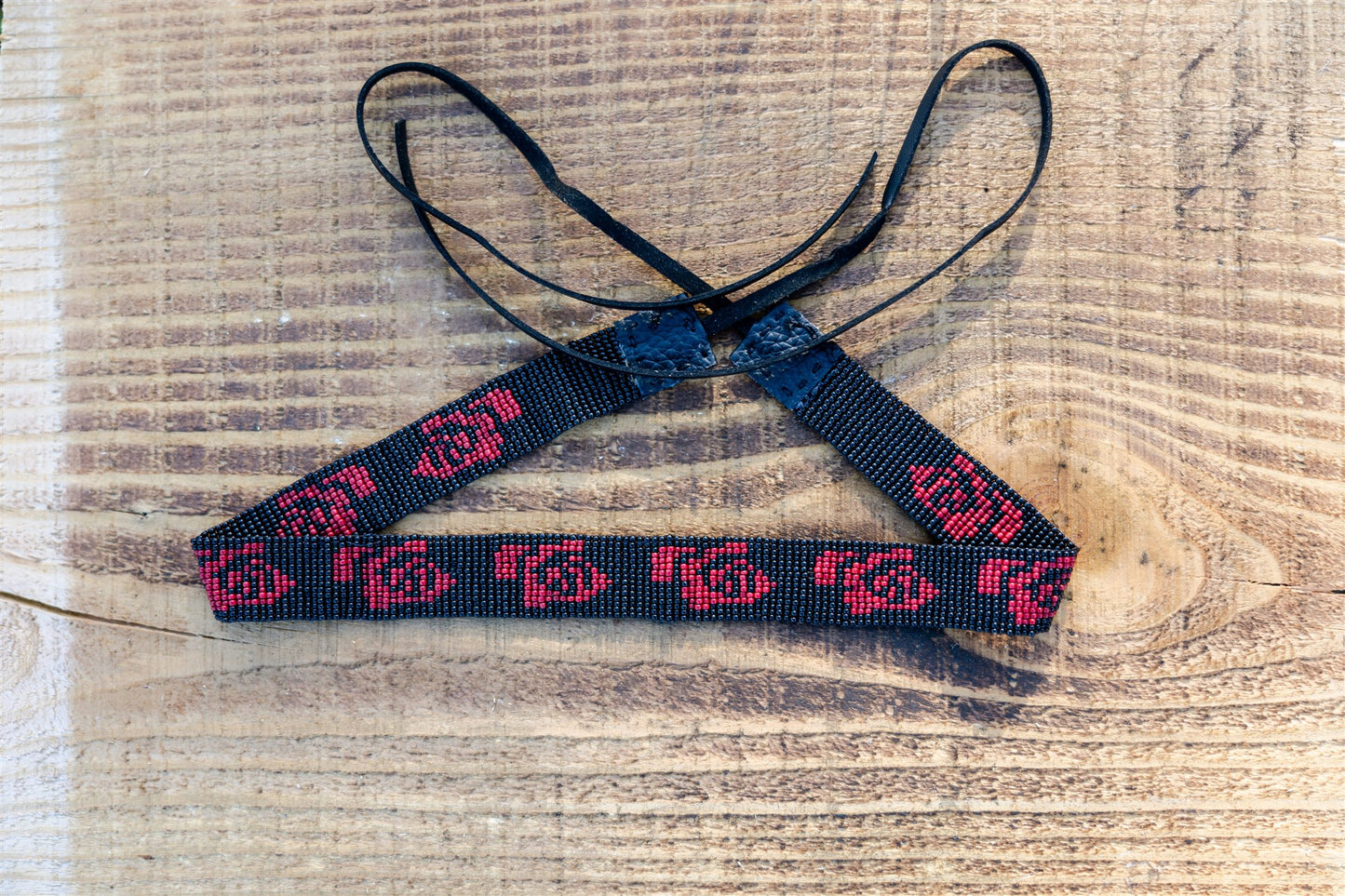 Rose Pattern Beaded Hatband