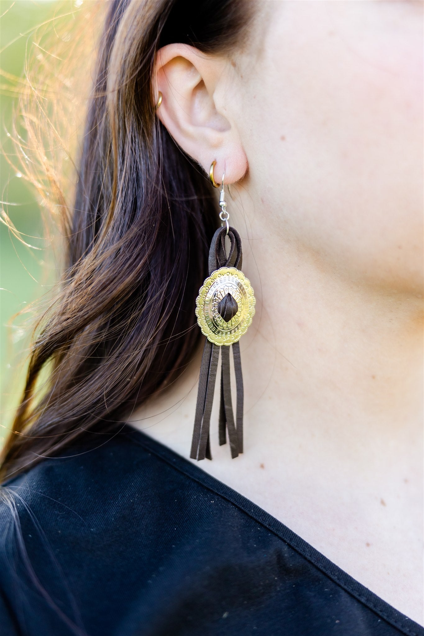 Silver Concho Fringe Earrings