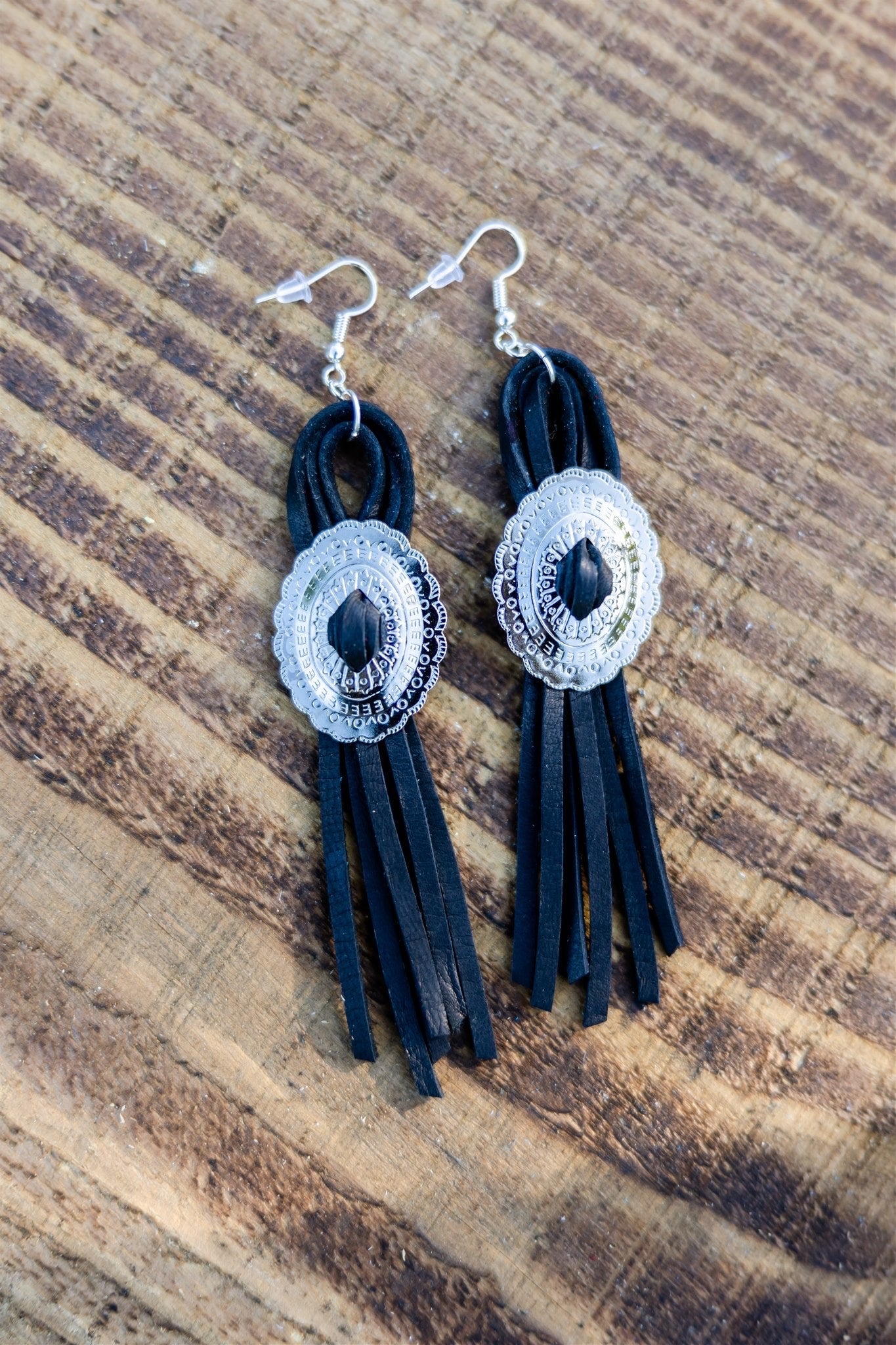 Silver Concho Fringe Earrings