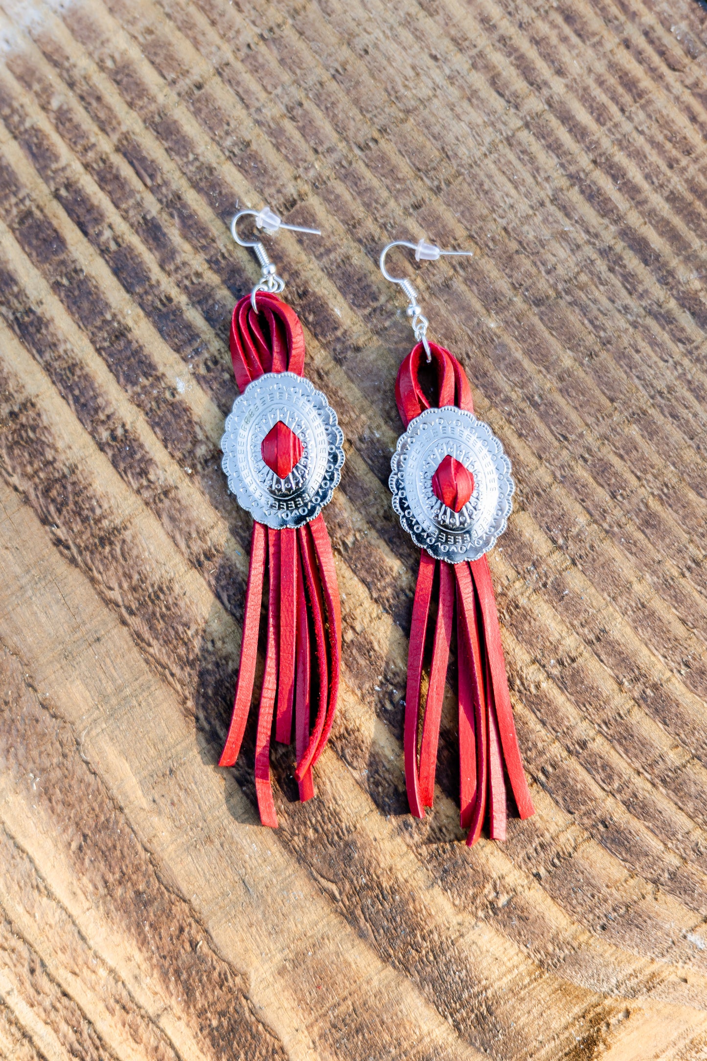 Silver Concho Fringe Earrings