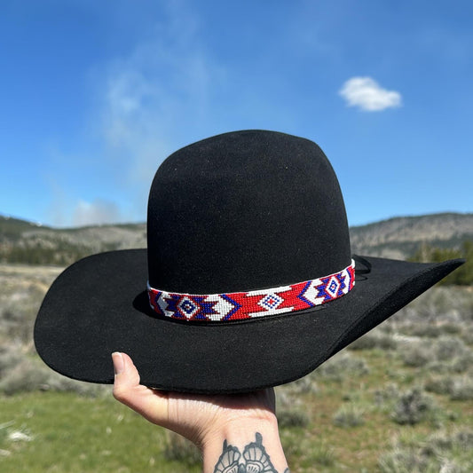 Red White & Blue Beaded Hatband