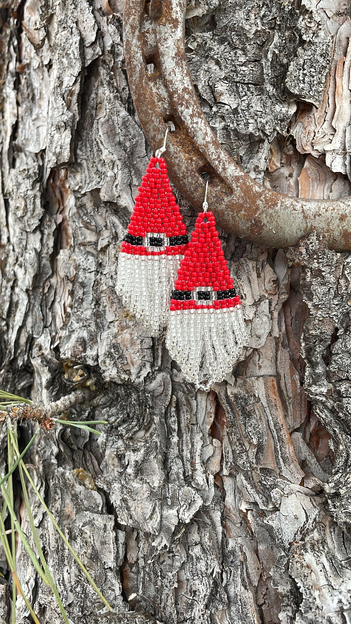 Beaded Santa Earrings