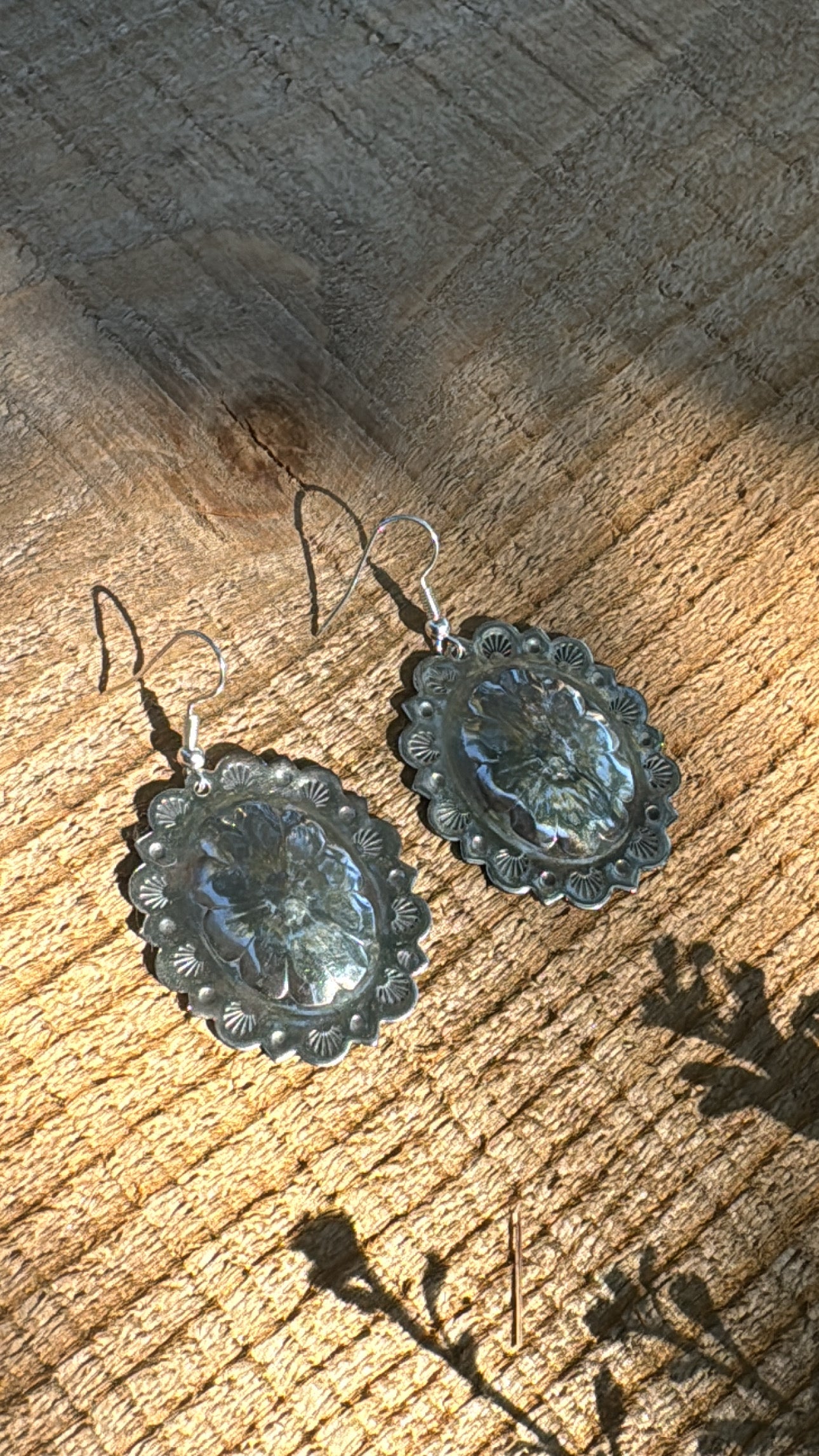 Nickel Silver Concho Earrings