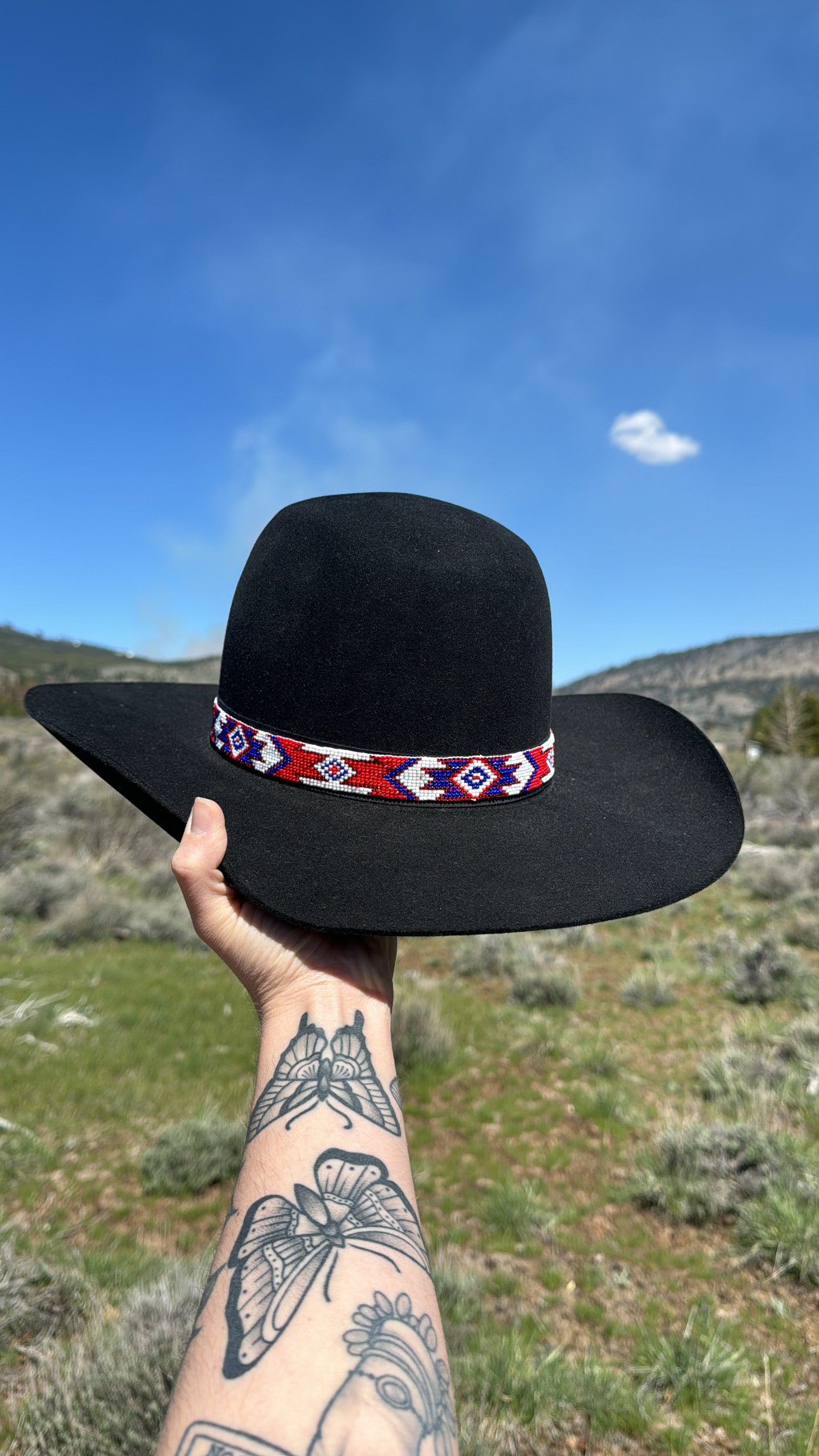 Red White & Blue Beaded Hatband